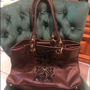 Iman large leather bag